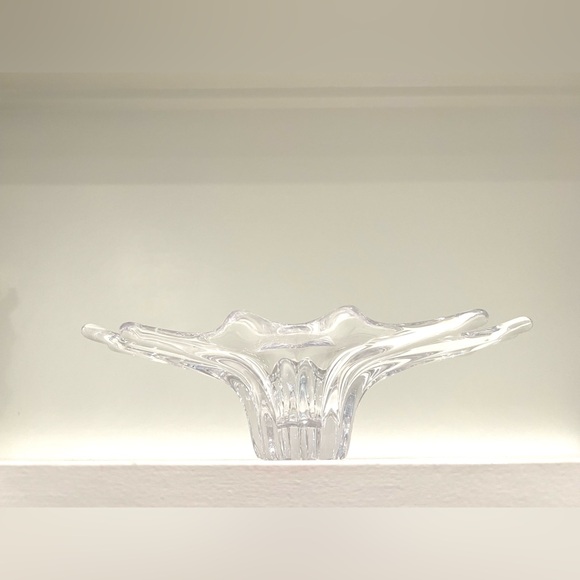 MCM Art Vannes Crystal Art Glass Bowl Elegant Trinket Dish Vintage 1950s France - Picture 9 of 14